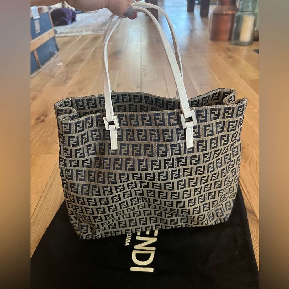 authentic FENDI vintage zucchino small canvas tote